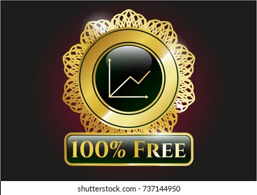  Golden badge with chart icon and 100% Free text inside