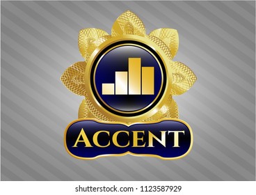  Golden badge with chart icon and Accent text inside