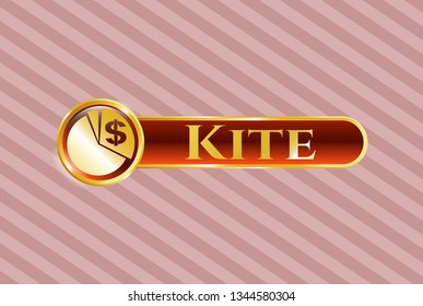  Golden badge with chart icon and Kite text inside