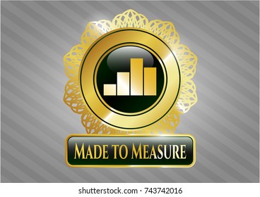  Golden badge with chart icon and Made to Measure text inside