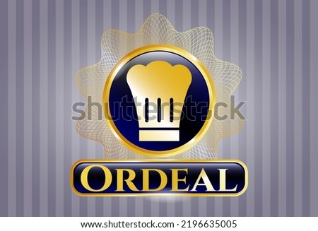 Golden badge with chef hat icon and Ordeal text inside