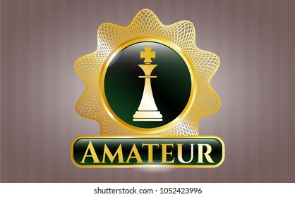  Golden badge with chess king icon and Amateur text inside