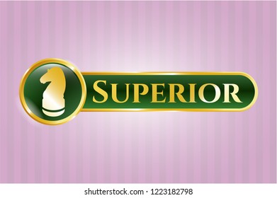  Golden badge with chess knight icon and Superior text inside