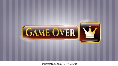  Golden badge with crown icon and Game Over text inside