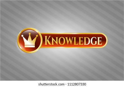   Golden badge with crown icon and Knowledge text inside