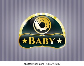 Golden badge with donut icon and Baby text inside