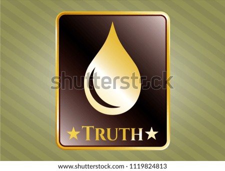  Golden badge with drop icon and Truth text inside