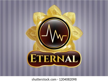  Golden badge with electrocardiogram icon and Eternal text inside