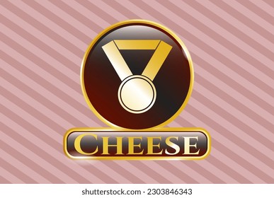 Golden badge or emblem with medal icon and Cheese text inside