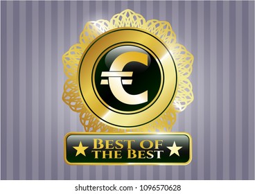   Golden badge with euro icon and Best of the Best text inside