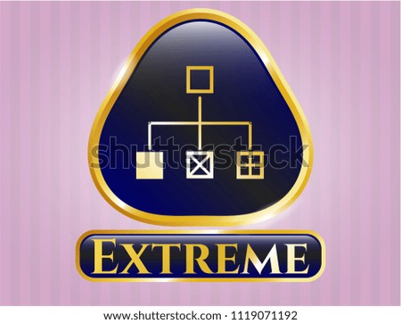  Golden badge with flowchart icon and Extreme text inside