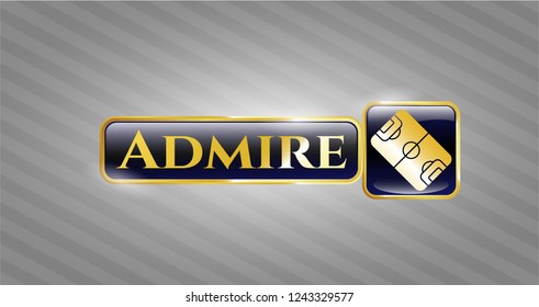  Golden badge with football field icon and Admire text inside
