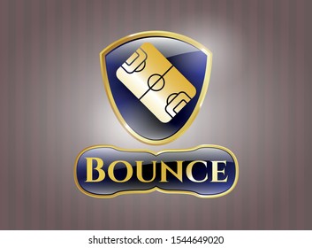  Golden badge with football field icon and Bounce text inside