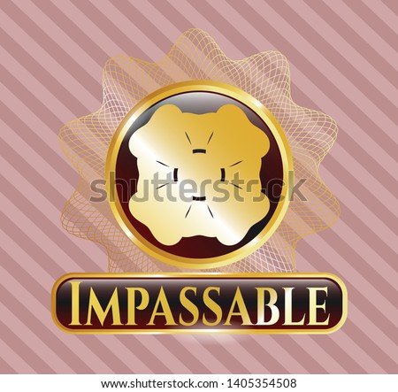  Golden badge with four leaf clover icon and Impassable text inside