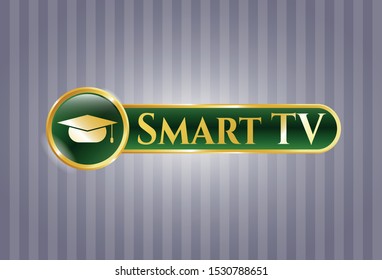  Golden badge with graduation cap icon and Smart TV text inside