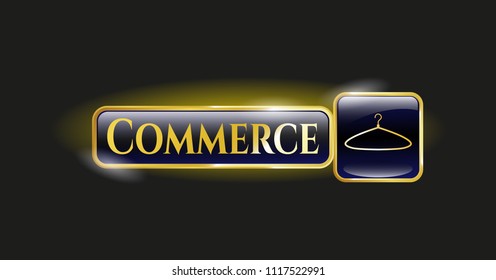  Golden badge with hanger icon and Commerce text inside