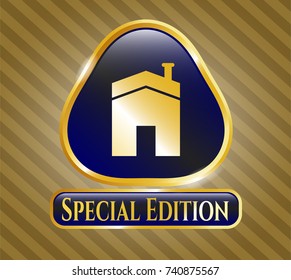  Golden badge with house icon and Special Edition text inside