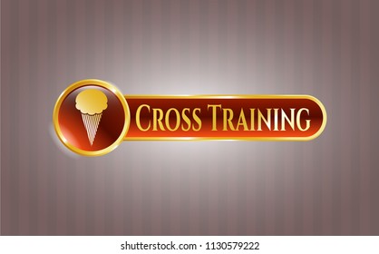  Golden badge with ice cream icon and Cross Training text inside