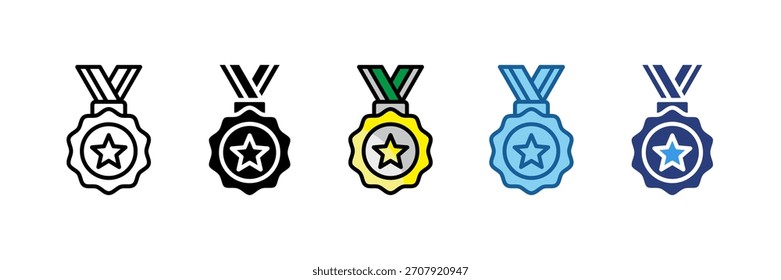 Golden Badge Icon Set Multiple Style Collection