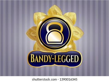  Golden badge with kettlebell icon and Bandy-legged text inside