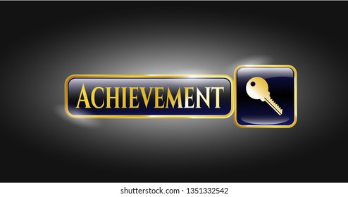  Golden badge with key icon and Achievement text inside