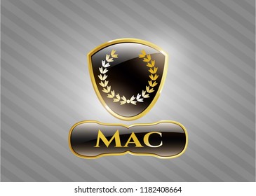   Golden badge with leaf crown icon and Mac text inside