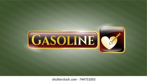  Golden badge with love icon and Gasoline text inside