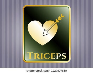  Golden badge with love icon and Triceps text inside