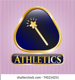  Golden badge with magic stick icon and Athletics text inside