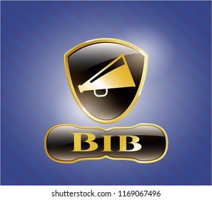  Golden badge with megaphone icon and Bib text inside
