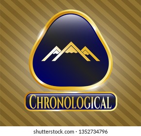  Golden badge with mountain icon and Chronological text inside