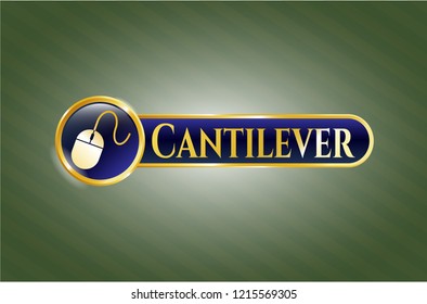  Golden badge with mouse icon and Cantilever text inside