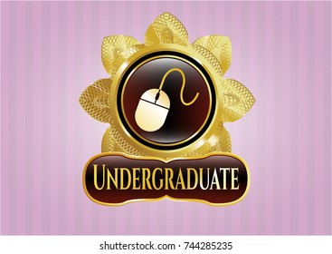  Golden badge with mouse icon and Undergraduate text inside