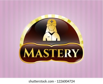  Golden badge with nurse icon and Mastery text inside