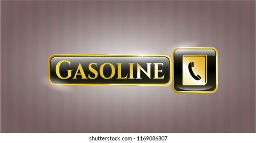  Golden badge with phonebook icon and Gasoline text inside