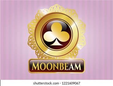  Golden badge with poker clover icon and Moonbeam text inside