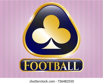  Golden badge with poker clover icon and Football text inside