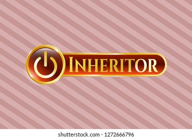  Golden badge with power icon and Inheritor text inside