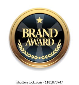 Golden badge. Quality marker. Vector illustration