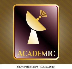  Golden badge with radar icon and Academic text inside