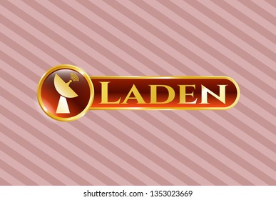  Golden badge with radar icon and Laden text inside