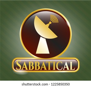  Golden badge with radar icon and Sabbatical text inside