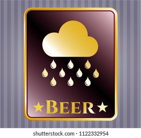  Golden badge with rain icon and Beer text inside - Powered by Shutterstock - Get 15% off with code: PIKWIZARD15