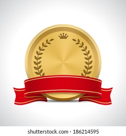 Golden Badge with Ribbon