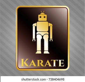  Golden badge with robot icon and Karate text inside