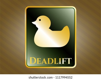  Golden badge with rubber duck icon and Deadlift text inside