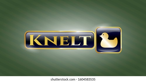  Golden badge with rubber duck icon and Knelt text inside