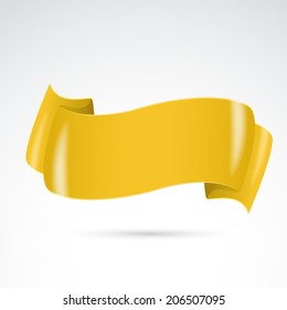 Golden badge sign ribbon template. Vector illustration
