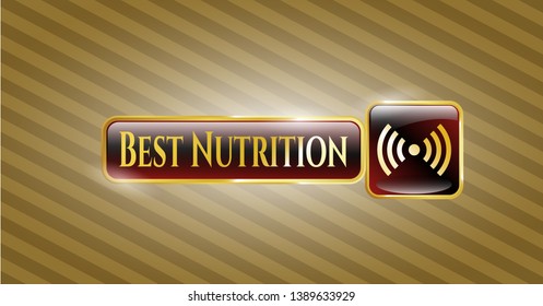  Golden badge with signal icon and Best Nutrition text inside