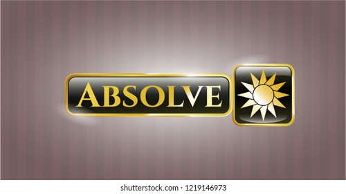  Golden badge with sun icon and Absolve text inside